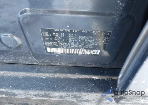 2015 Subaru Outback 2.5I Premium из США, поврежденный, VIN 4S4BSACC3F3256456